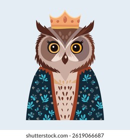 owl in action vector illustration