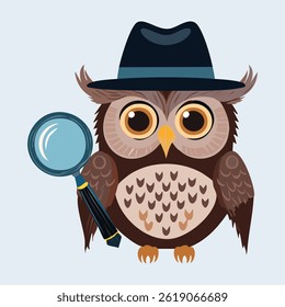 owl in action vector illustration