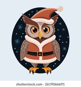 owl in action vector illustration
