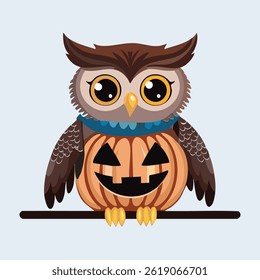 owl in action vector illustration