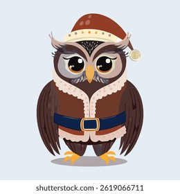 owl in action vector illustration
