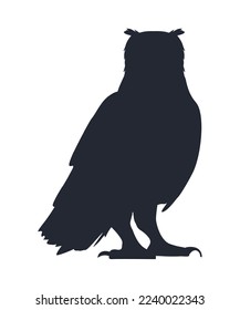 owl animal black silhouette style