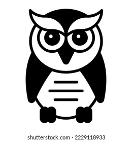 Owl, animal, cute owl icon in modern style for website mobile logo app UI design. simple vector icon. 