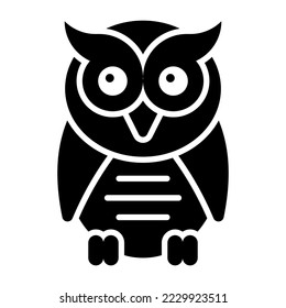 Owl, animal, cute owl icon in modern style for website mobile logo app UI design. simple vector icon. 