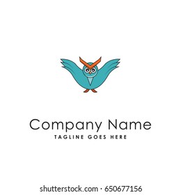 owl animal icon logo template