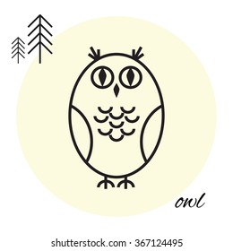 owl animal line icon