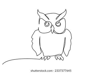 owl animal one line art design