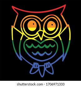 Logo-Design für Owl Animals Regenbogen