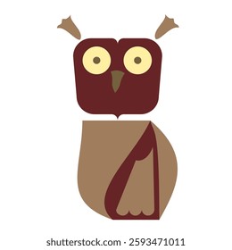 
The owl in an animation style for children