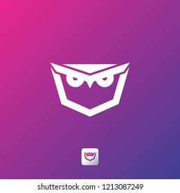 owl app logo shield wise security graphic design vector