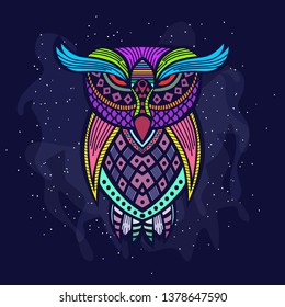 owl art colorfull