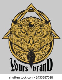 owl artwork for t-shirt designs that can be combined with your product name