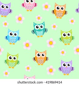 owl baby seamless texture