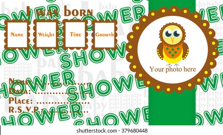 owl baby shower design. vector illustration
