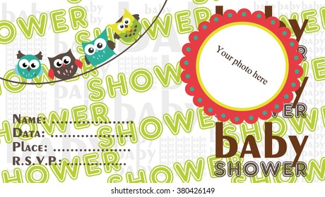 owl baby shower design. vector illustration