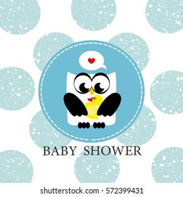 owl baby shower design. vector illustration