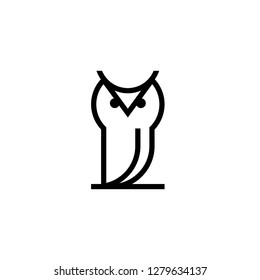 Owl Bird Animal Head Face with Line Style Logo Design Inspiration