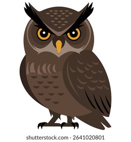Owl bird animal icon isolated vector illustration on white background