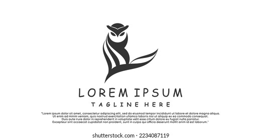 Owl bird animal illustration vector ​Premium Vector