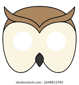 owl bird animal mask carnival party celebration birthday flat color vector illustration template design