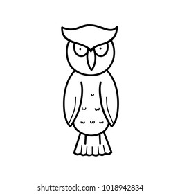 owl bird black line