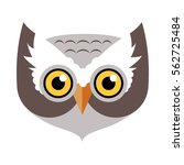 Owl bird carnival mask vector illustration in flat. Binocular vision, binaural hearing bird. Childish masquerade mask isolated on white. New Year masque for festivals, holiday dress code for kids