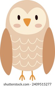 Owl Bird Childish Vector Illustration