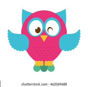 owl bird cute icon vector illustration design