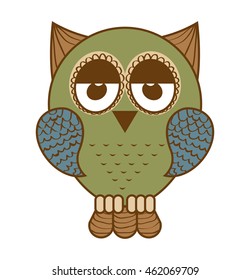 owl bird cute icon vector illustration design