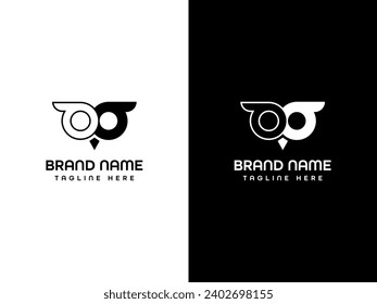 Owl Bird Eyes Logo Design