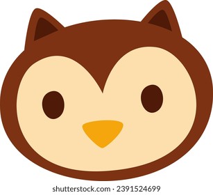 Owl Bird Face Vector Illustration