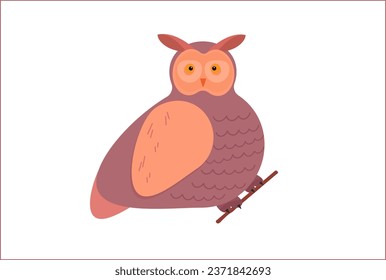 Owl bird in flat design