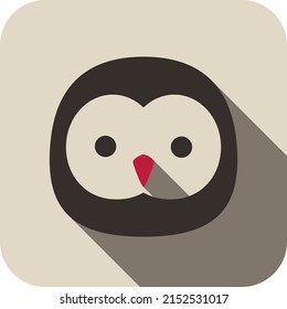 Owl bird flat icon series