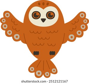 Ilustración vectorial de vuelo del pájaro del búho
