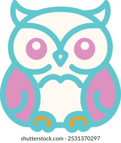 Owl bird,  fully editable vector logo template, you can change background also color. 