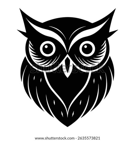 owl Bird Head silhouette vector