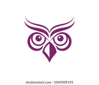 owl bird illustration logo template vector icon