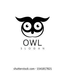Owl bird illustration logo template vector icon