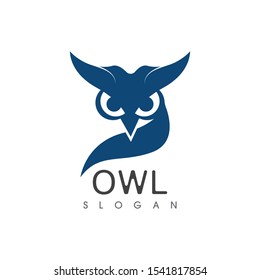 Owl bird illustration logo template vector icon