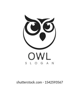 Owl bird illustration logo template vector icon