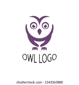 Owl bird illustration logo template vector icon Creative