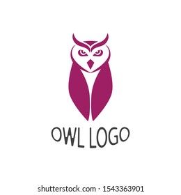 Owl bird illustration logo template vector icon Creative
