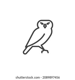 Owl bird line icon. linear style sign for mobile concept and web design. Owl outline vector icon. Symbol, logo illustration. Vector graphics