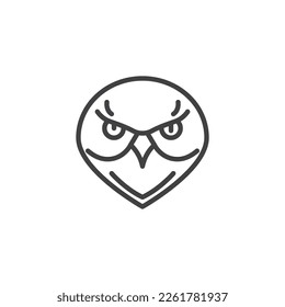 Owl bird line icon. linear style sign for mobile concept and web design. Owl head outline vector icon. Symbol, logo illustration. Vector graphics