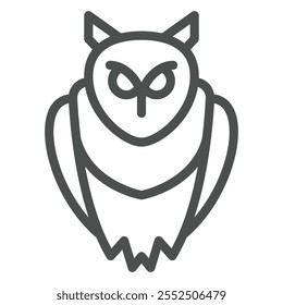 Owl bird line icon, wildlife concept. Vector graphics. Night owl sign on white background, outline style icon for mobile or web design