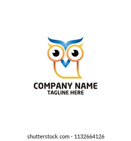 Unique Owl Logo Minimalist Shapes Colors Stock Vector (Royalty Free ...