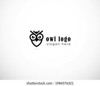 owl bird logo creative simple design icon symbol line minimalist