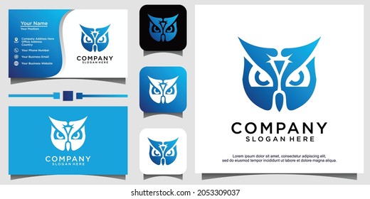 owl bird logo design template