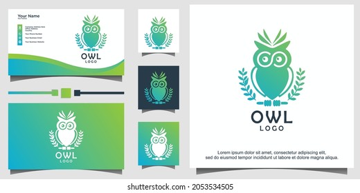 owl bird logo design template