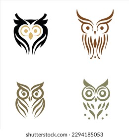 Owl Bird Logo Design Vector